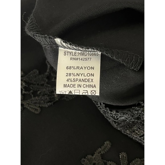 Haute Monde Embroider Embellished Black Dress, Size S - Picture 5 of 7